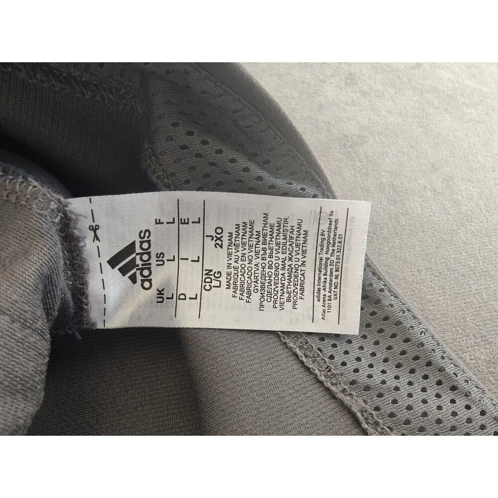 Adidas Gray Full Zip Track Jacket Men's Large Athletic Training